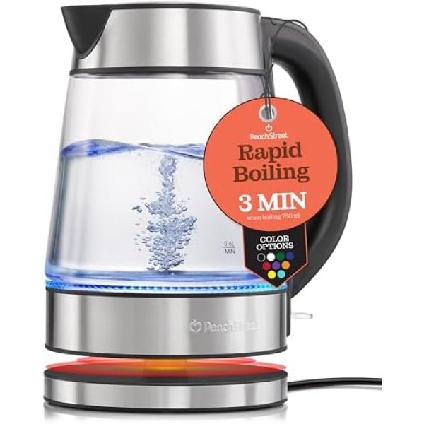 Speed-Boil Electric Kettle For Coffee & Tea - 1.7L Water Boiler 1500W