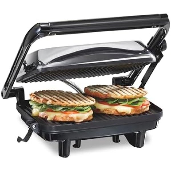 Hamilton Beach Panini Press Sandwich Maker & Electric Indoor Grill with Locking