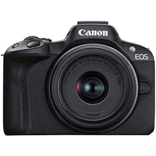 Canon EOS R50 Mirrorless Vlogging Camera (Black) w/RF-S18-45mm F4.5-6.3